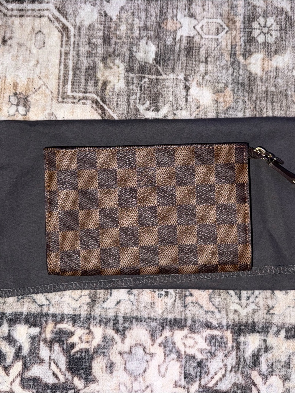 Louis Vuitton Brown Checkered Wristlet Pouch
